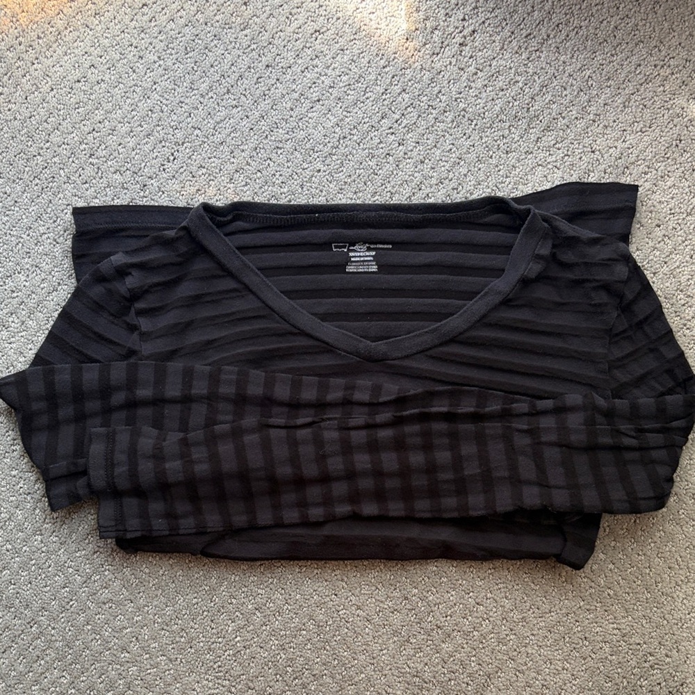 Levi's Women's Black Striped Long Sleeve Top